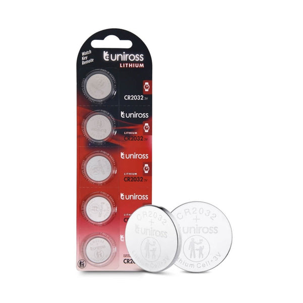 بطاريات الليثيوم Coin Cell CR2032 (عبوة من 5) من يوني روس