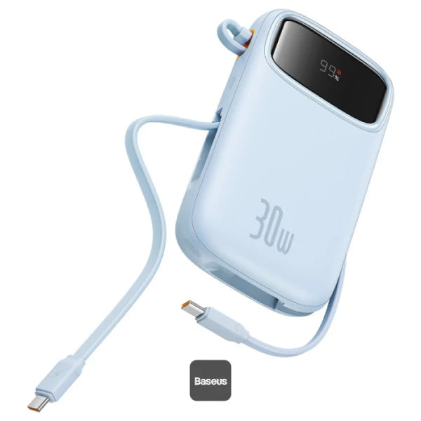 باور بانك QPow 2 بشاشة رقمية مع كابلين  C بقوة 10000mAh 30W