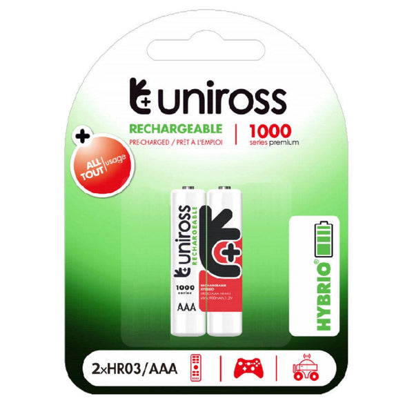 بطارية AAA قابلة لإعادة الشحن 1000 ملي أمبير / 1.2 فولت من Uniross