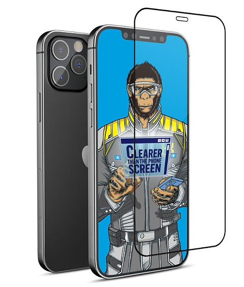 BLUEO PBJ1-12 6.1 HD CLEAR واقي شاشة زجاجي عالي الدقة مضاد للكهرباء الساكنة - أسود لهاتف iPhone 12/12 Pro