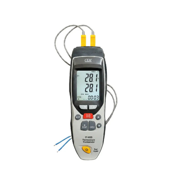 جهاز قياس الحرارة الرقمي  بمداخل متعددة وحساسات من CEM موديل (DT-852)