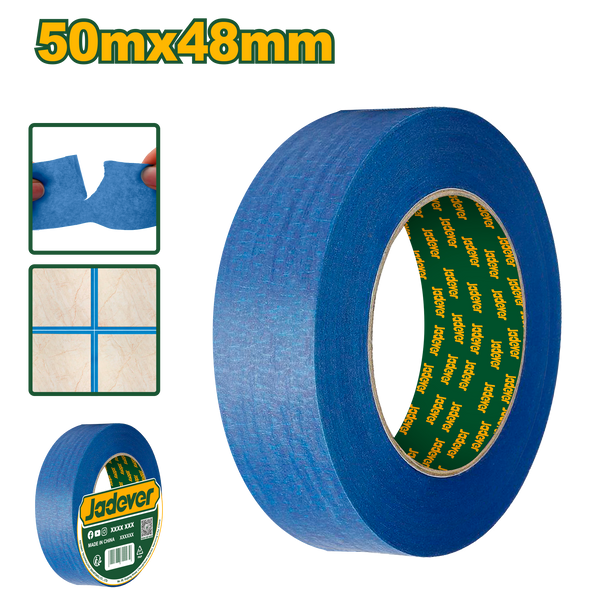 JADEVER Blue Masking Tape 48mm x 50m – Easy Peel, for Painting & Straight Edges (JDPN5H48)