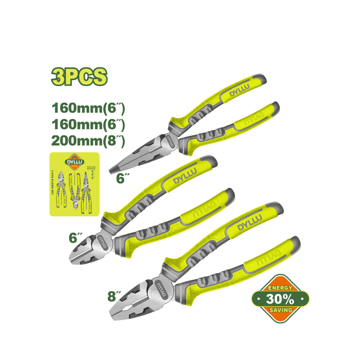 Dilo Set Regular plier set + long nose + Diagonal cutting DILO – jabalitools
